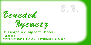 benedek nyemetz business card